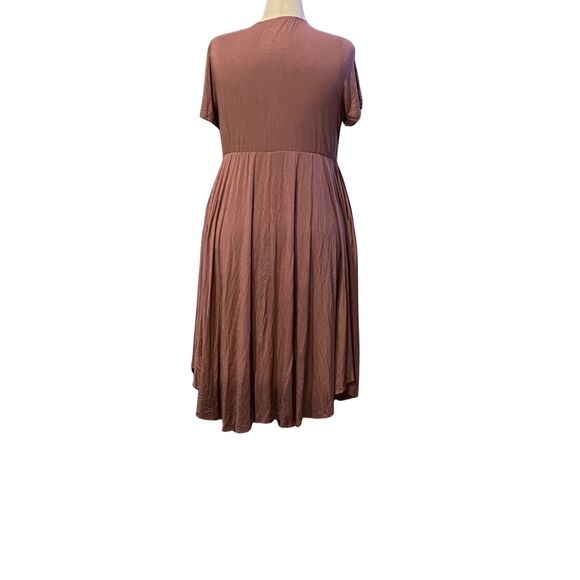 Torrid Midi Super Soft Shirred Front Dress, Size 2X, in Rose Taupe - Picture 4 of 7